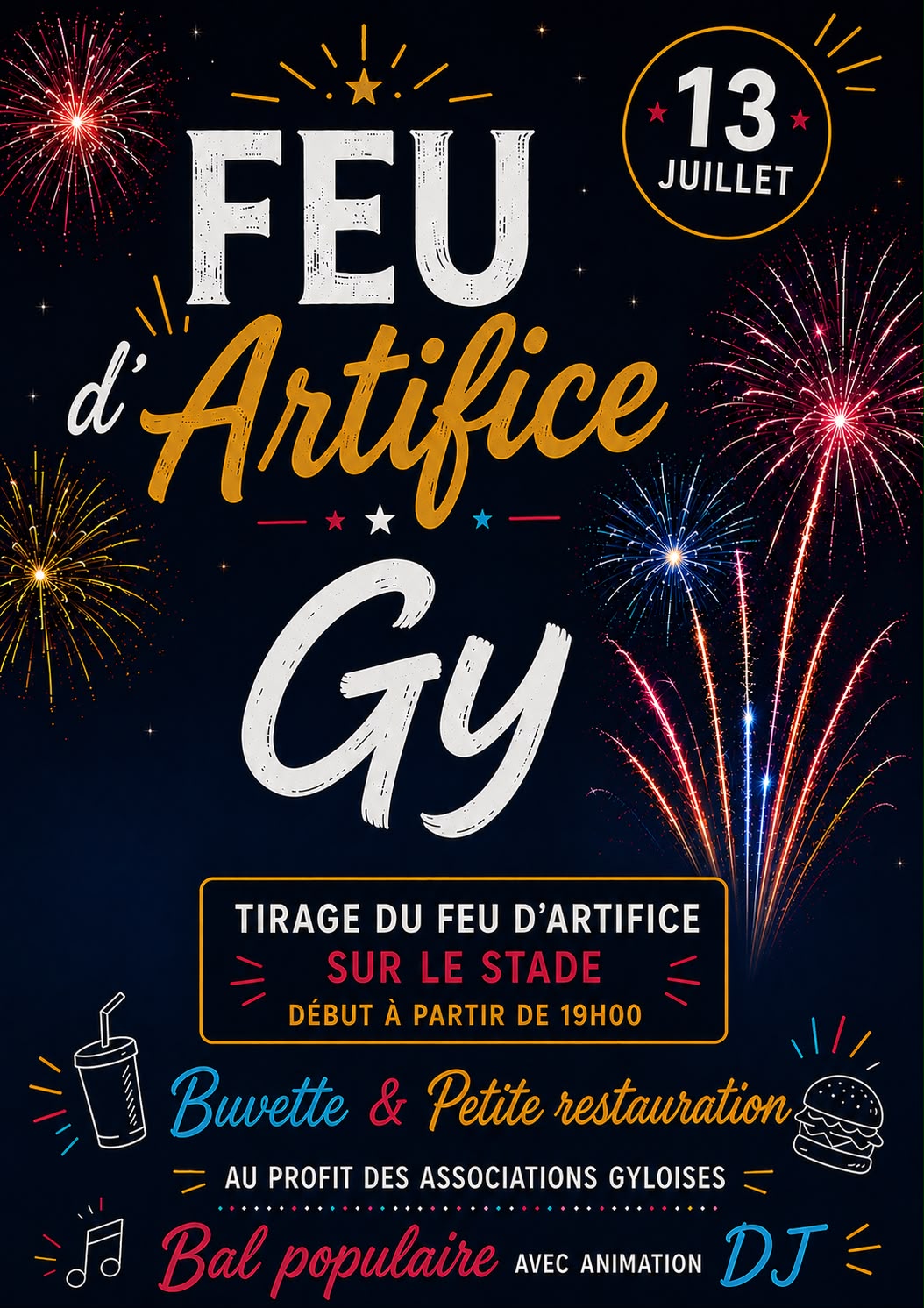 Feu d'artifice à Gy