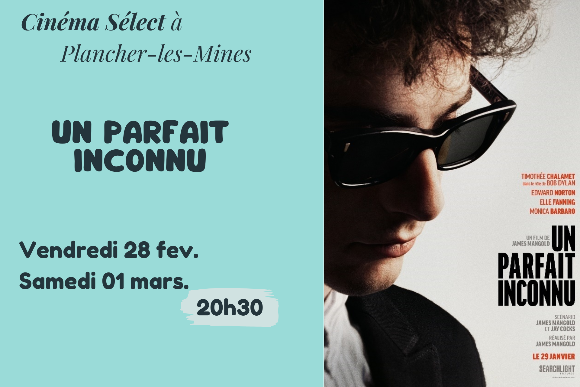 Film "Un parfait inconnu" au Cinma SELECT  PLANCHER-les-MINES