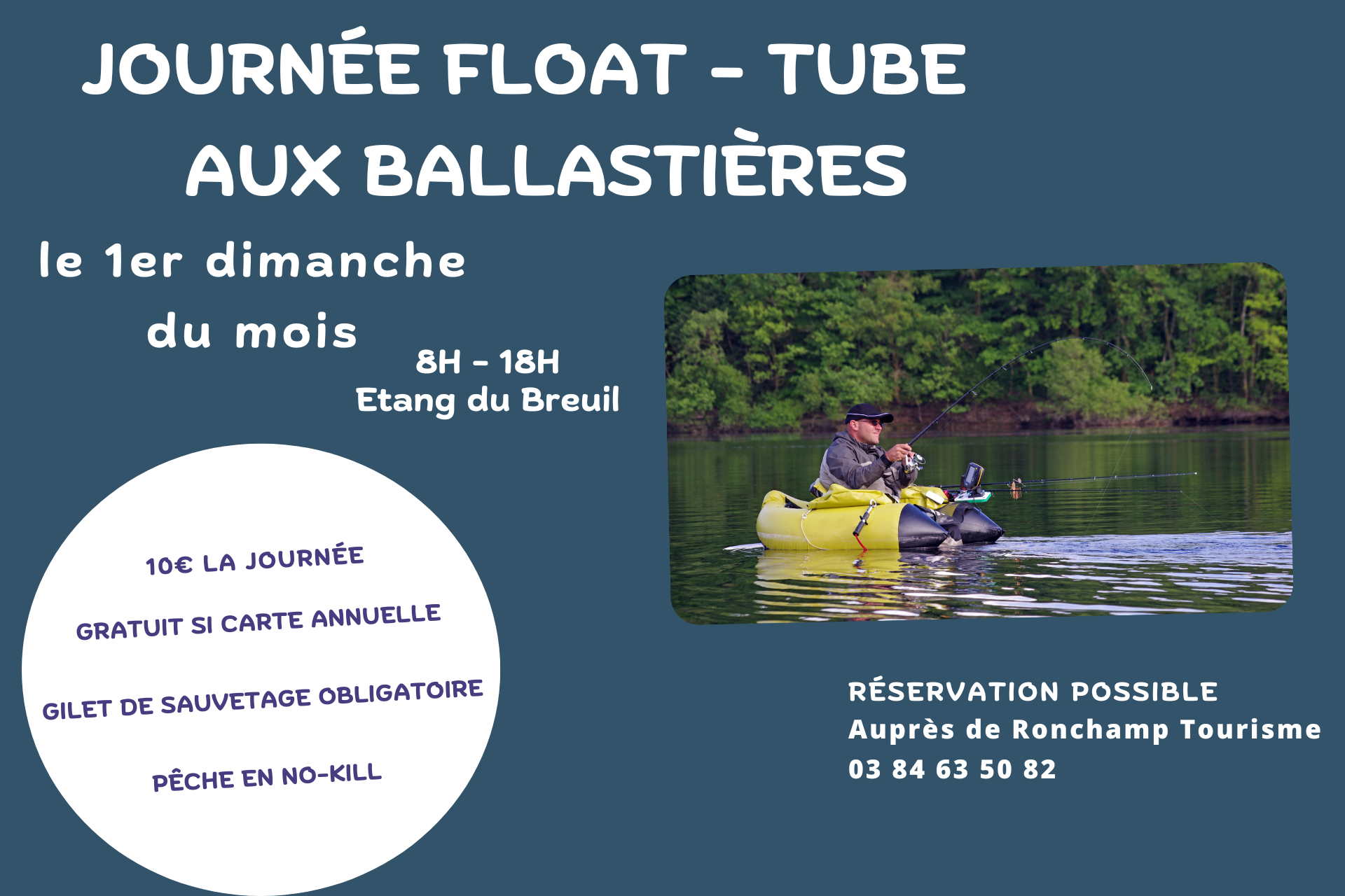 Journée pêche en float-tube aux Ballastières de Champagney