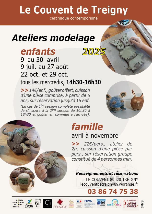 flyer ateliers 2025 - le couvent de Treigny