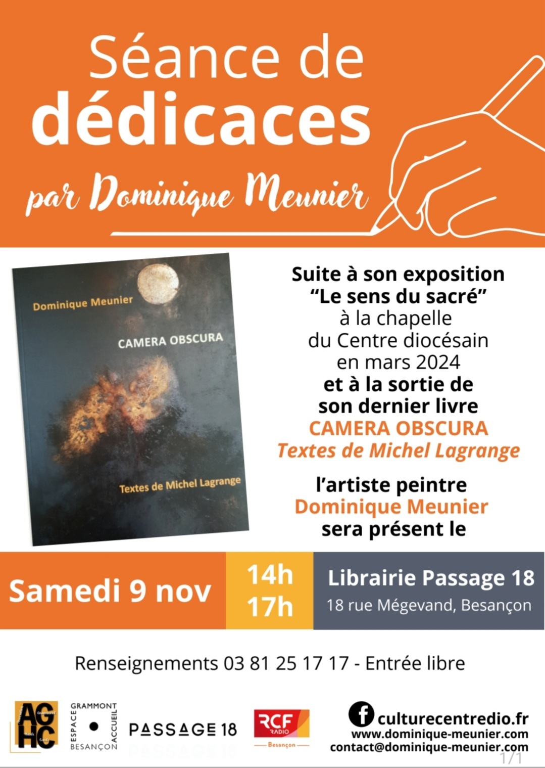 flyer dédicaces livre Camera 