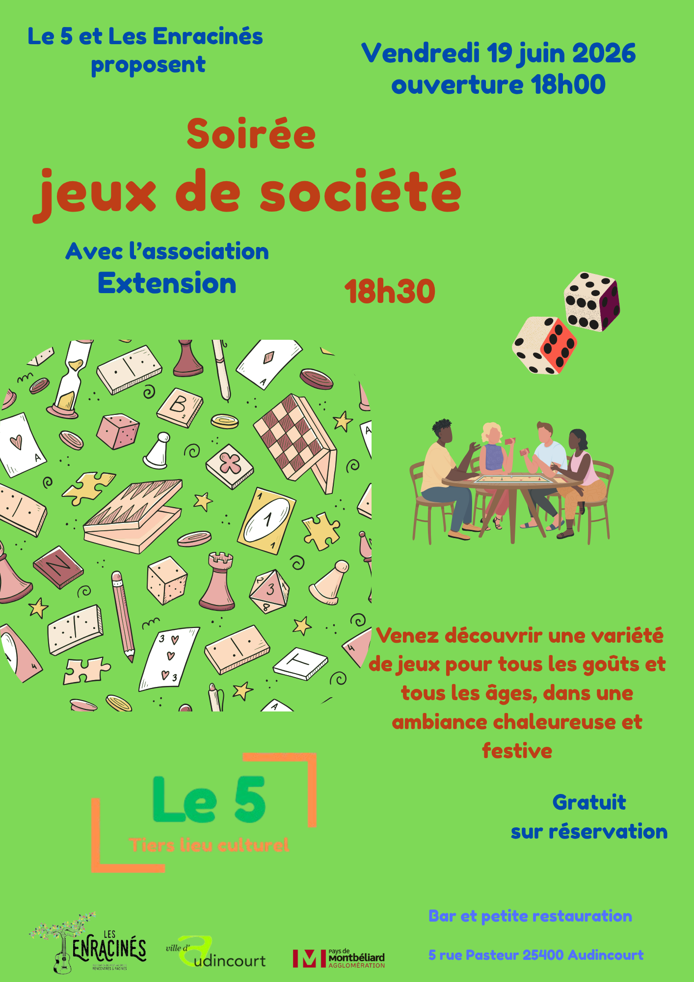 Soirée Jeux de Sociétés avec l’asso Extension