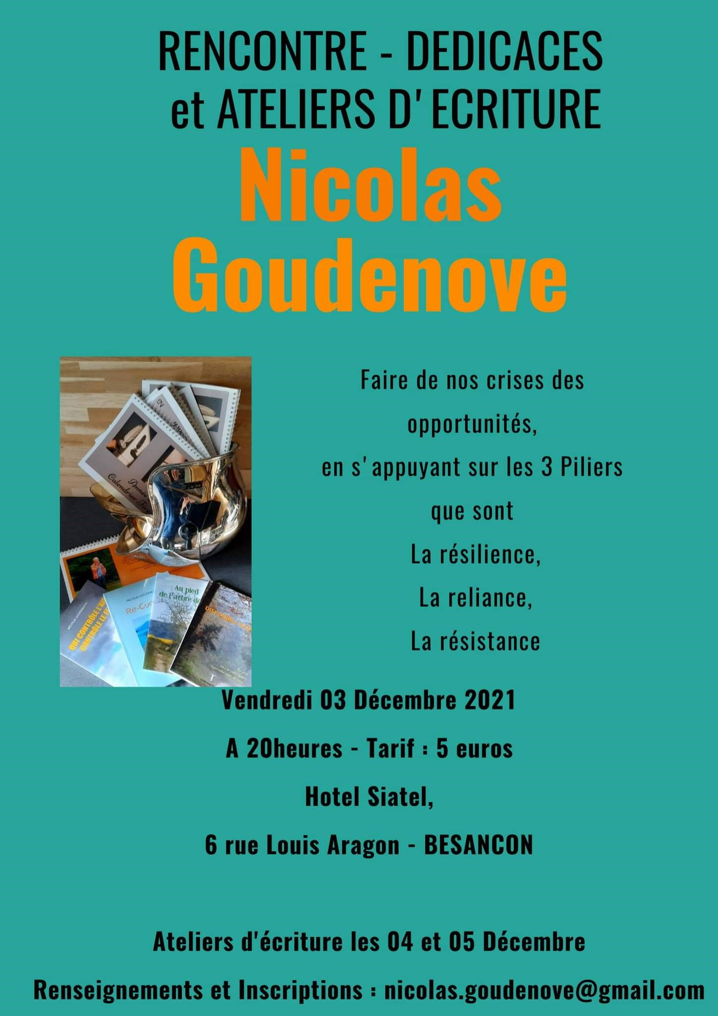 Rencontres, dédicaces et ateliers d'écriture : Nicolas  Goudenove