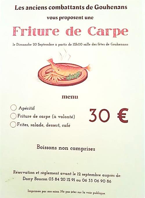 Repas friture de carpes &agrave; Gouhenans 
