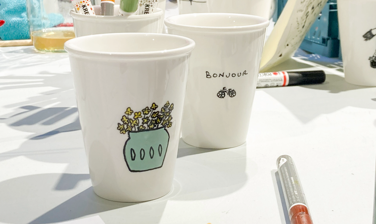 Tasse peinte à la main
