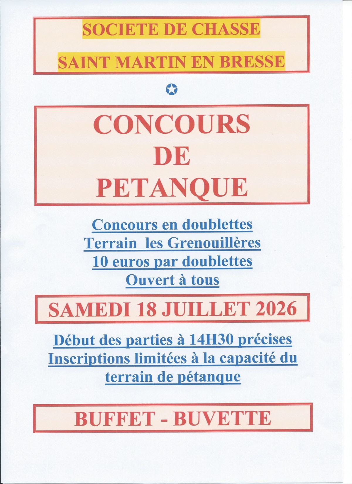 Concours de pétanque