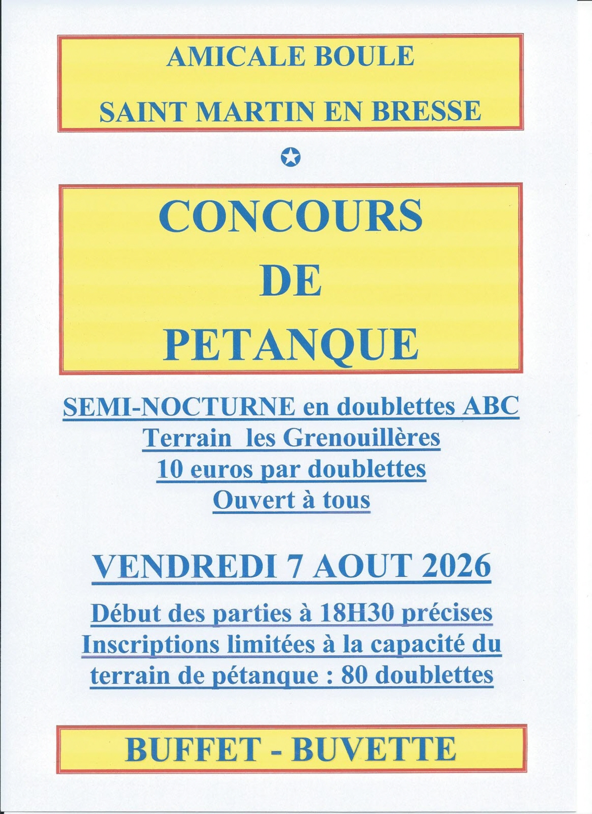 Concours de pétanque