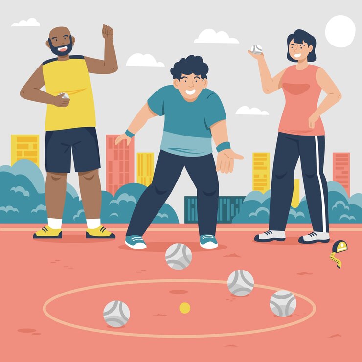 illustration-petanque-design-plat_23-2149492849