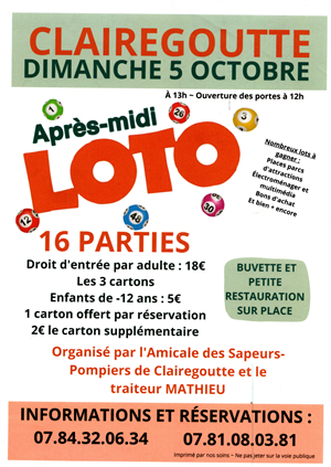 LOTO des pompiers