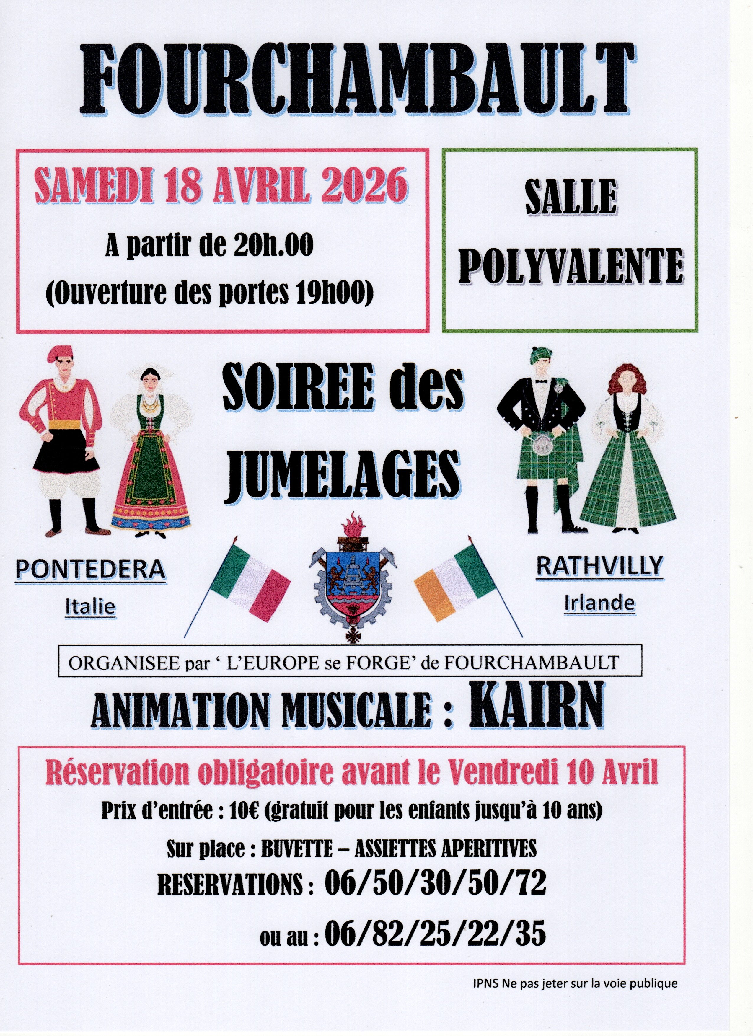 Soirée des jumelages Irlande et Italie