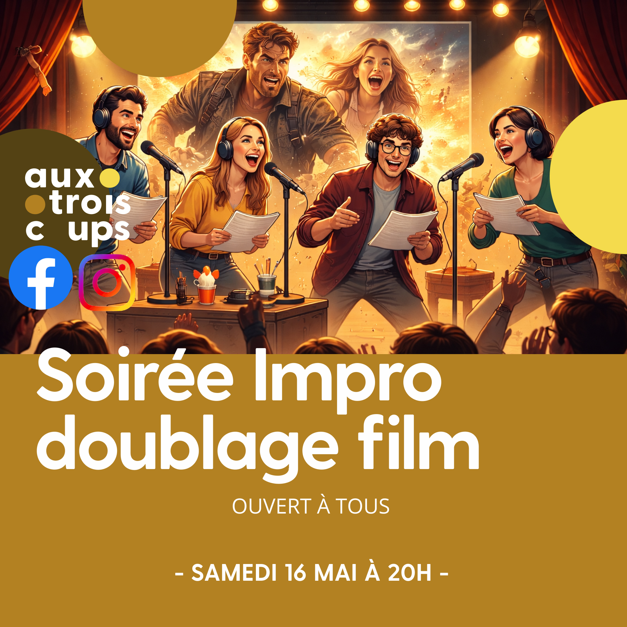 Soirée impro – doublage de films — visuel événement