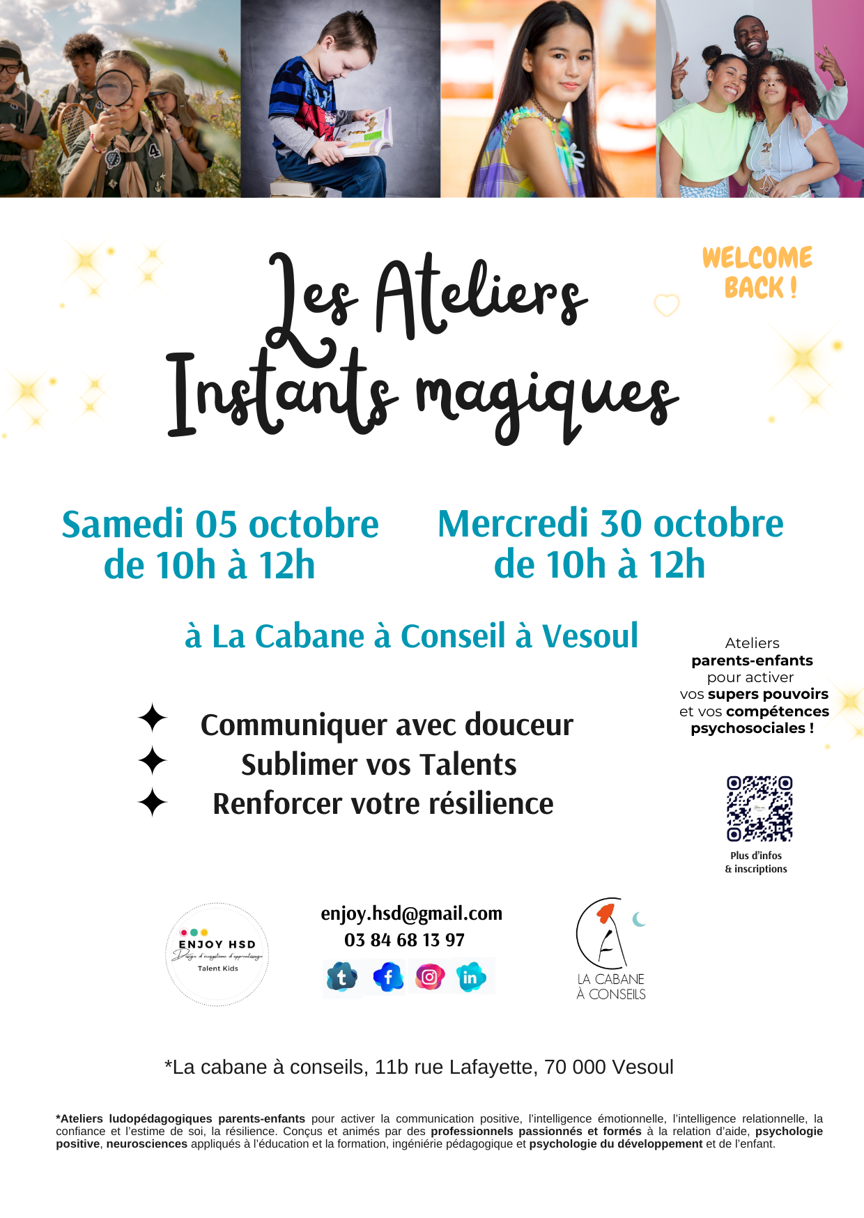 Les ateliers instants magiques 05 et 30/10