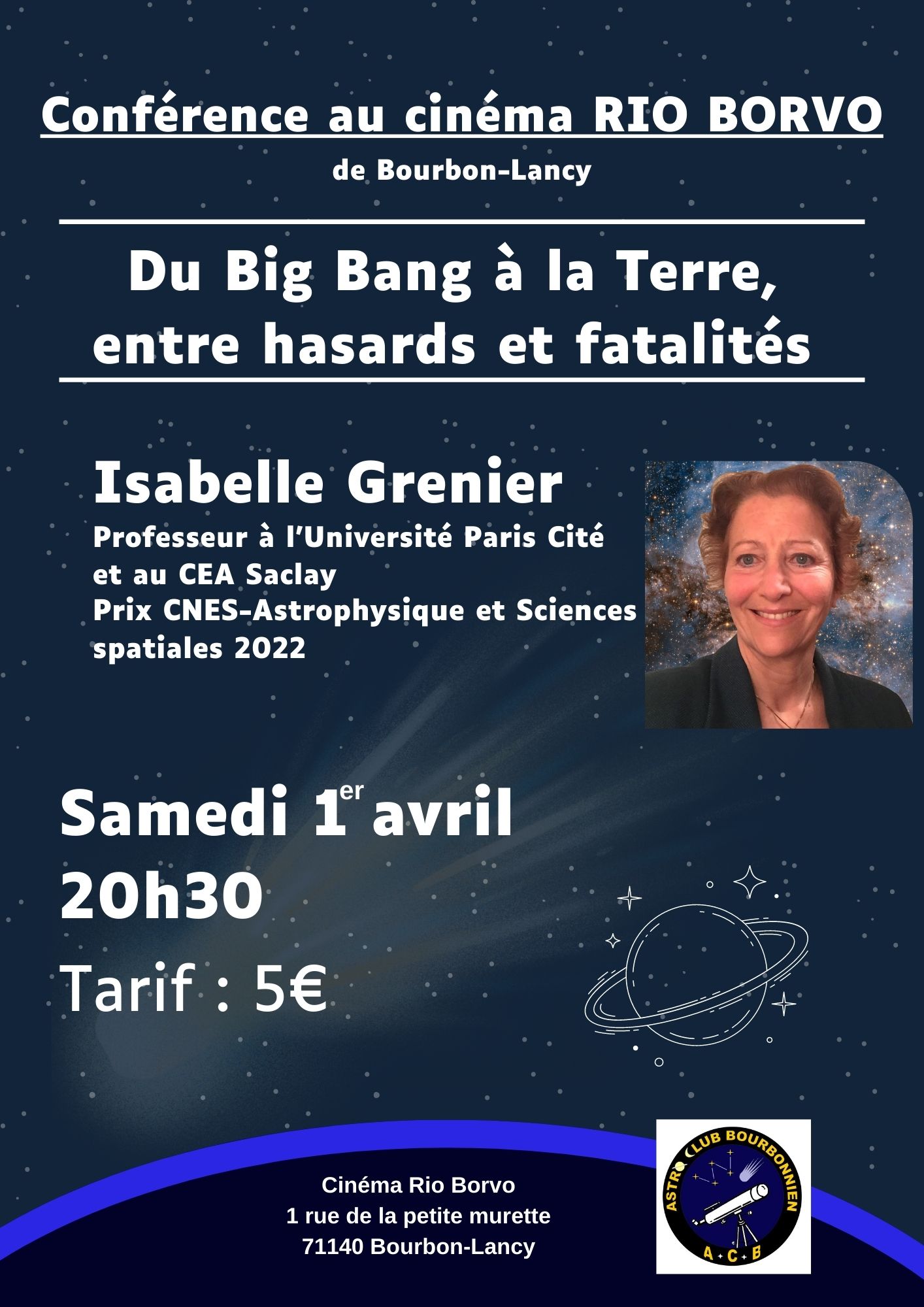 Conférence du Big Bang  à la terre .Isabelle GRENIER