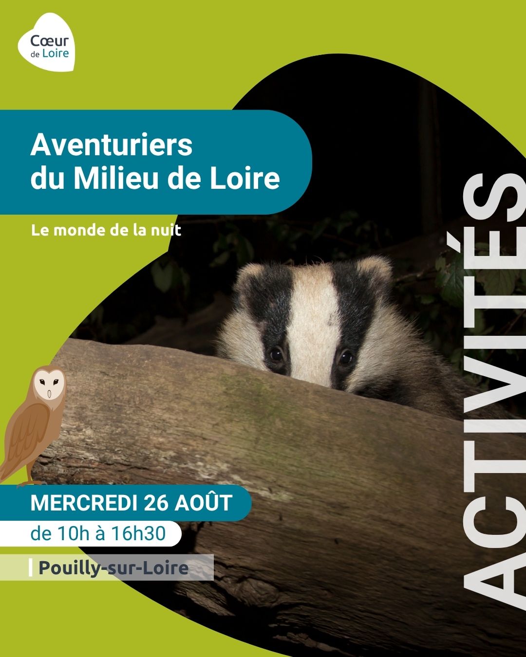 Les Aventuriers du Milieu de Loire : journée nature pour les 6-12 ans, spéciale "Le monde de la nuit"