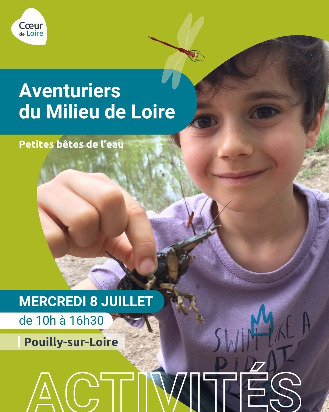 Les Aventuriers du Milieu de Loire : journée nature pour les 6-12 ans, spéciale "Petites bêtes de l'eau"