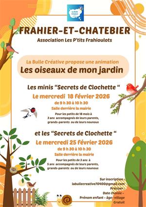 Atelier "Les oiseaux de mon jardin" avec La Bulle Créative