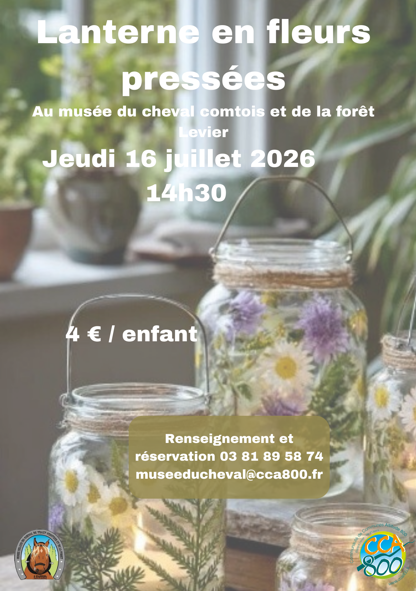 Atelier enfant - Lanterne en fleurs pressées
