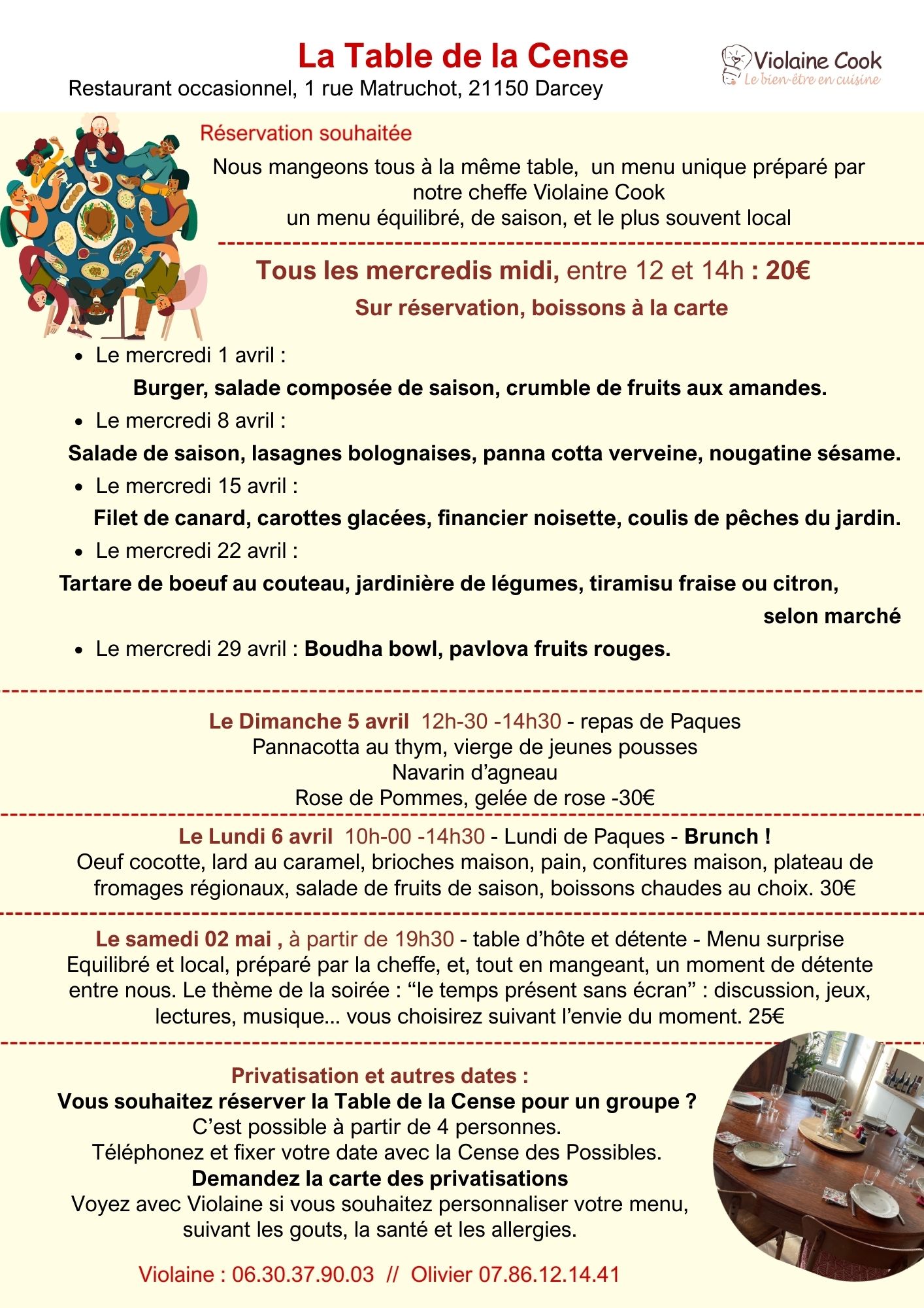 La Table de la Censes des possibles