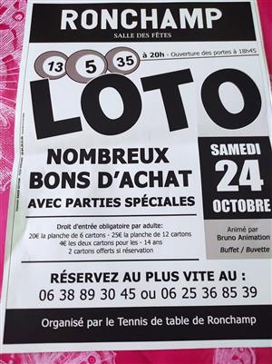 LOTO du Tennis de Table Ronchampois