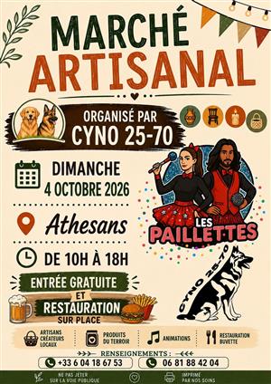 Marché artisanal organisé par Cyno 25 70 