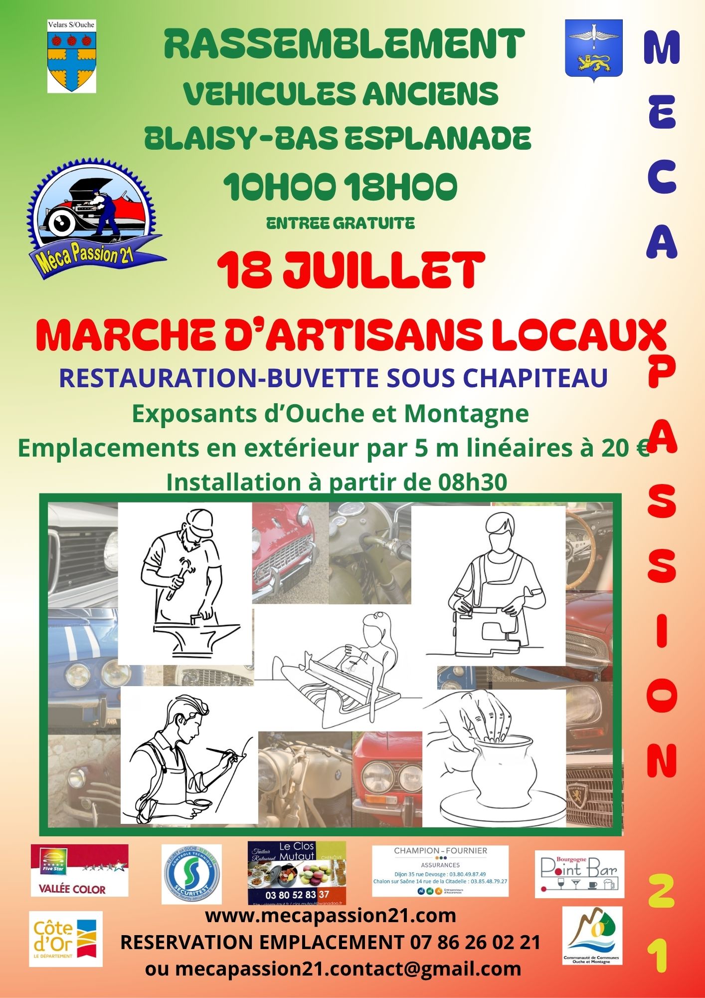 Marché artisans locaux et exposition véhicules anciens