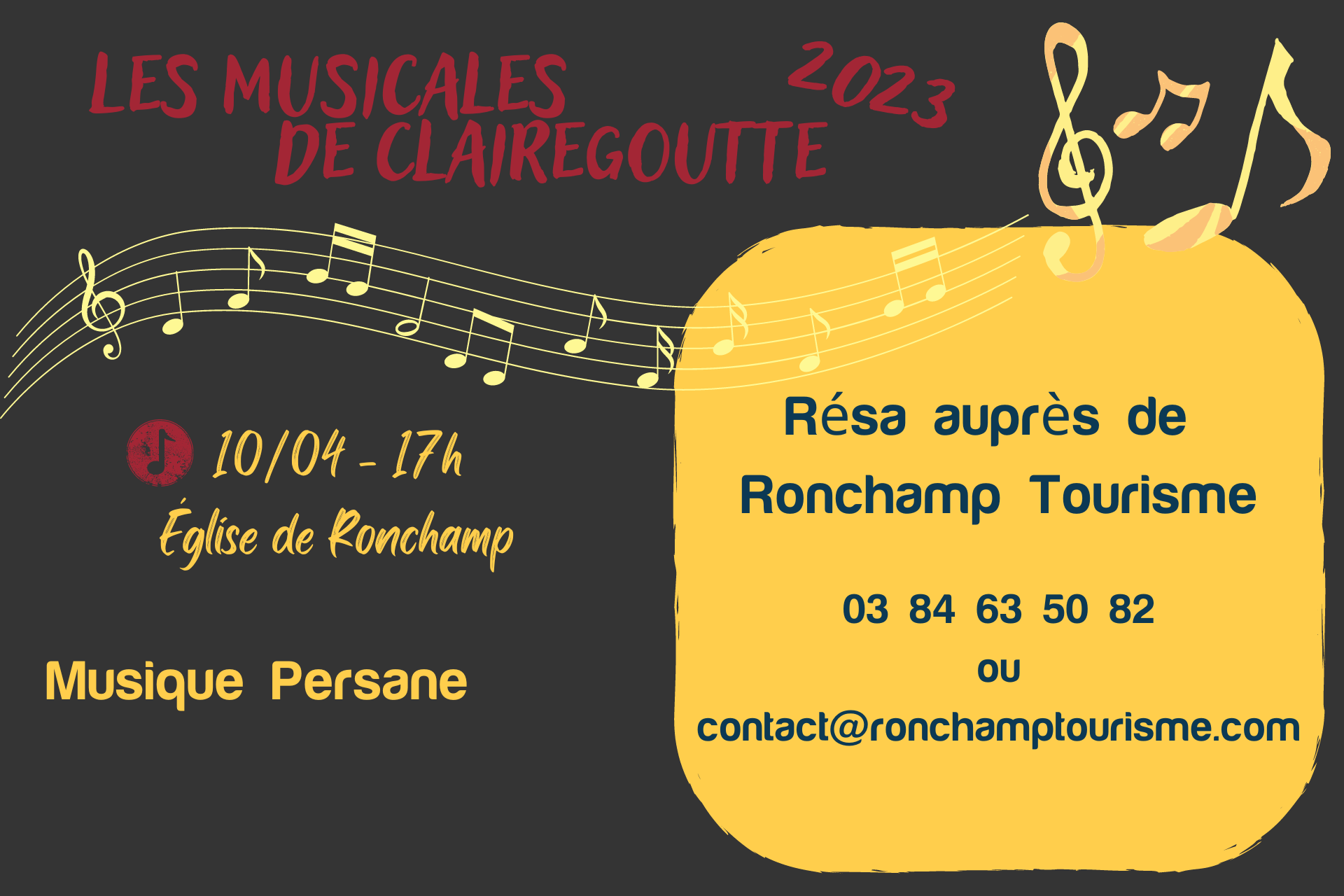 MUSICALES  DE CLAIREGOUTTE 2023 - Concert du 10 avril 2023