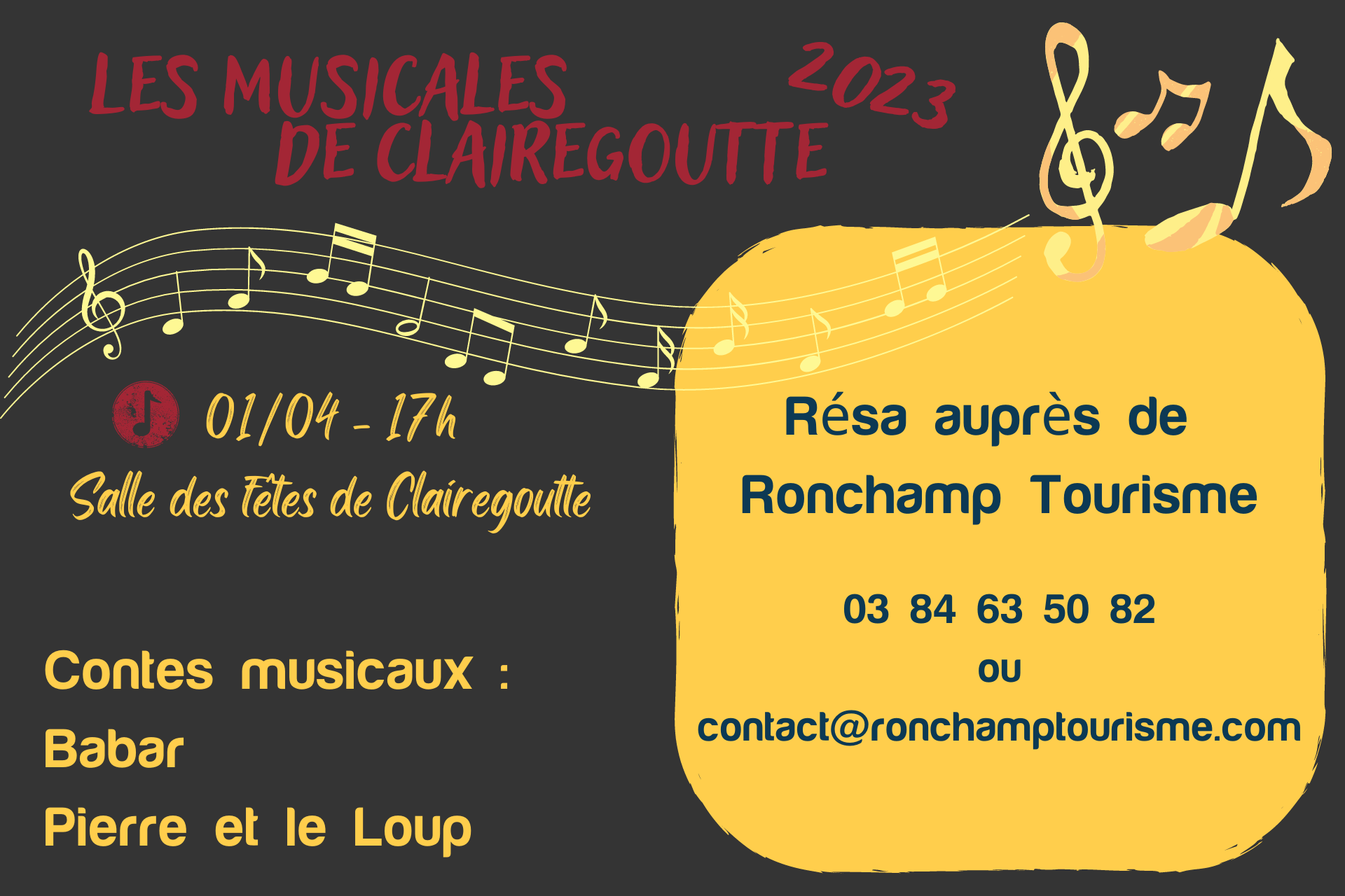 MUSICALES DE CLAIREGOUTTE 2023 - Concert du 1er avril