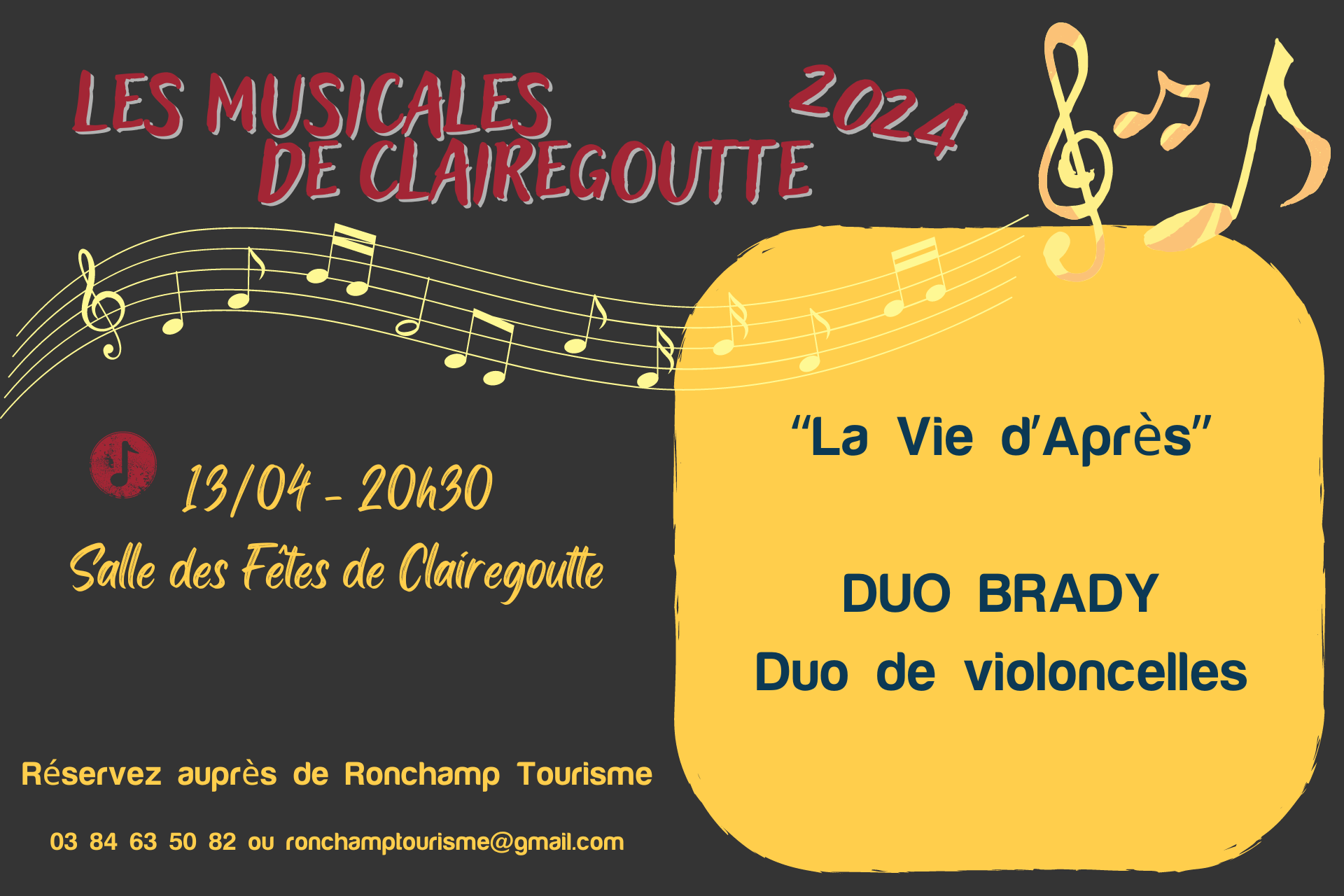 MUSICALES DE CLAIREGOUTTE 2024 - Concert du 13 avril