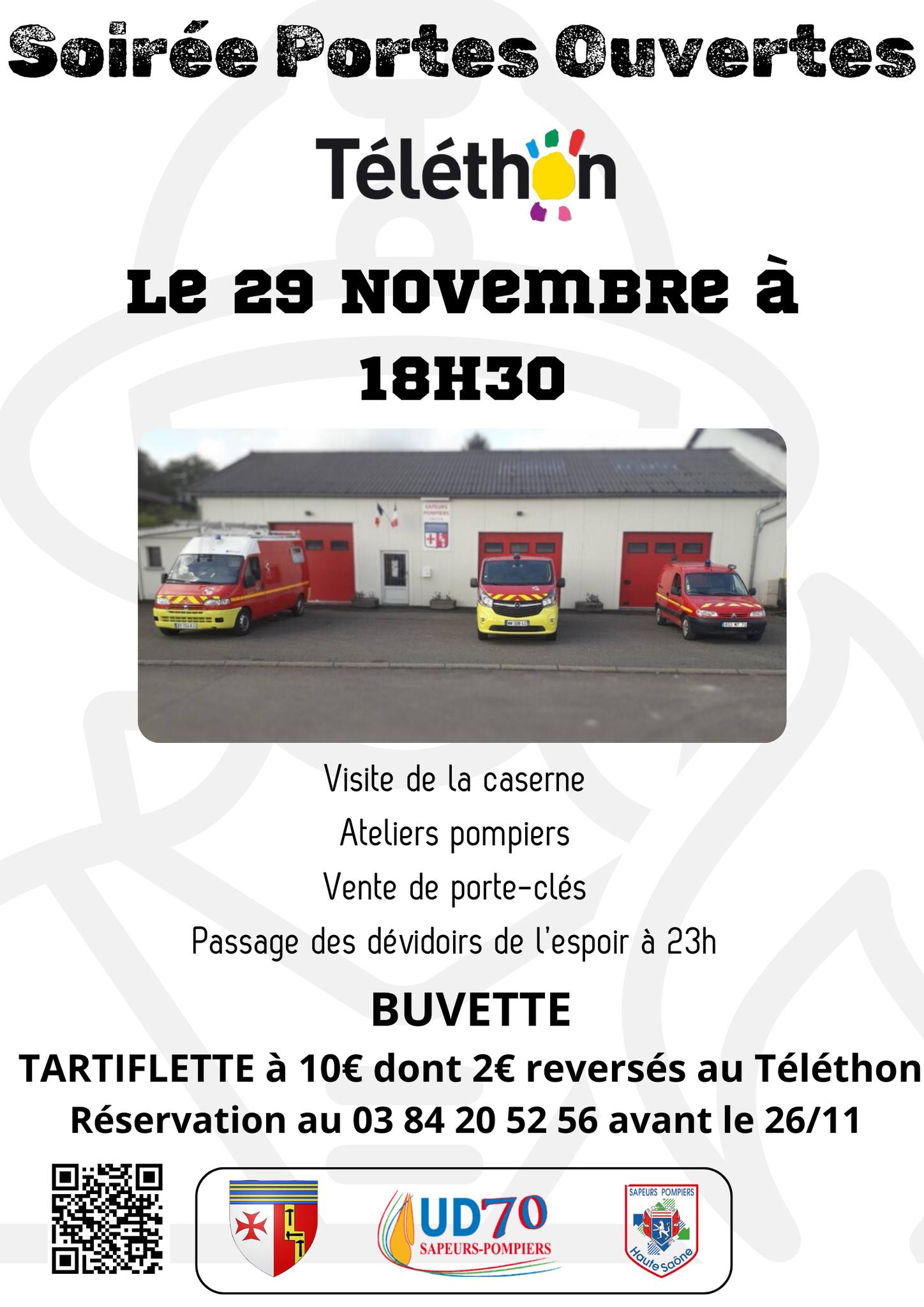 Portes ouvertes Pompiers et repas Téléthon