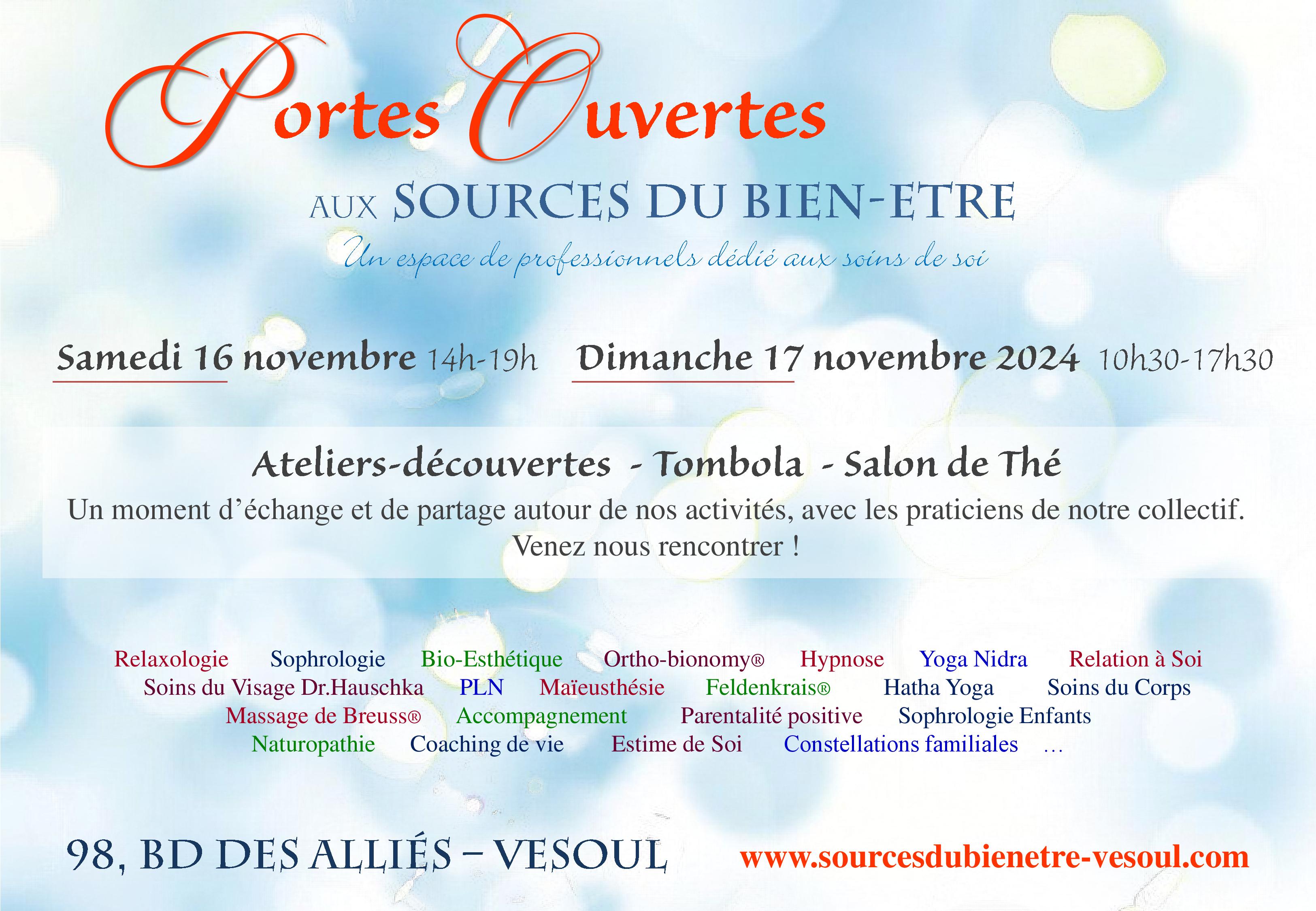 portes ouvertes sources du bien être 16 et 17-11