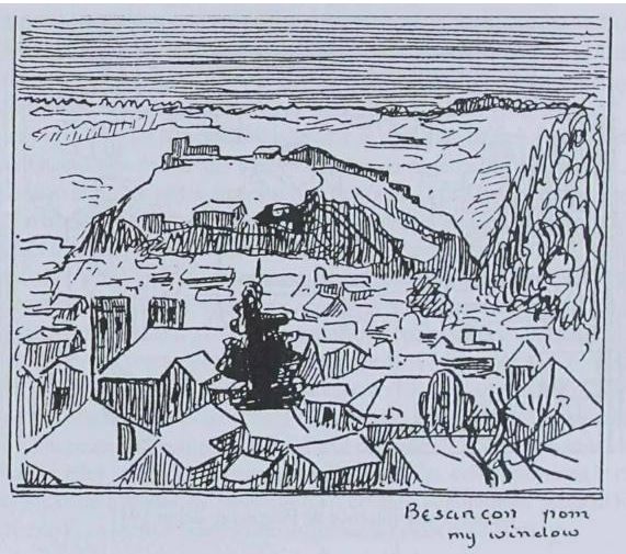 Besançon vue de la fenêtre d'une internée britannique