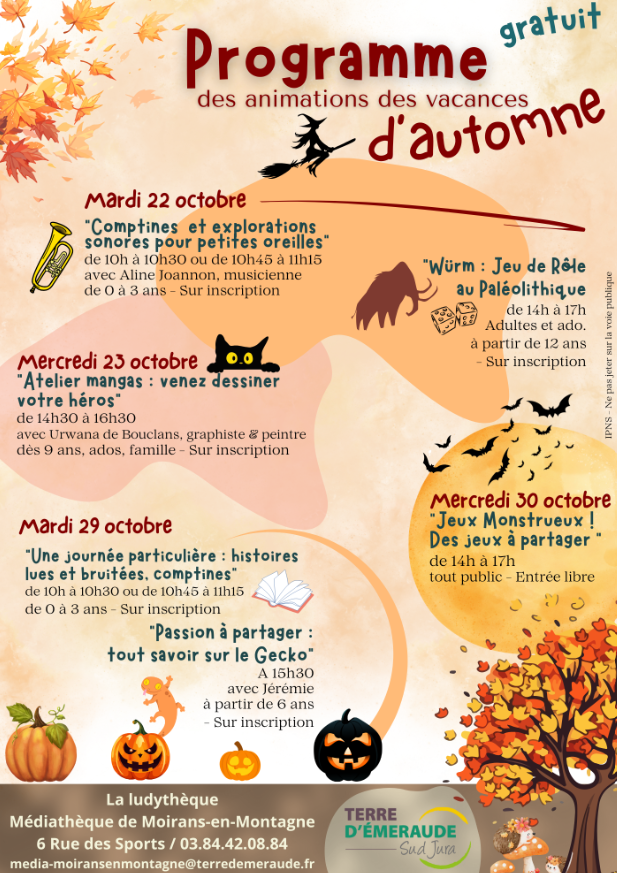 prog d'anim vacances automne 2024