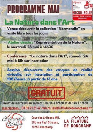 Programme du mois de mai à La Galerie de La Filature