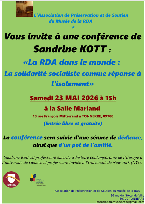 Conférence "La RDA dans le monde : la solidarité socialiste comme réponse à l'isolement"