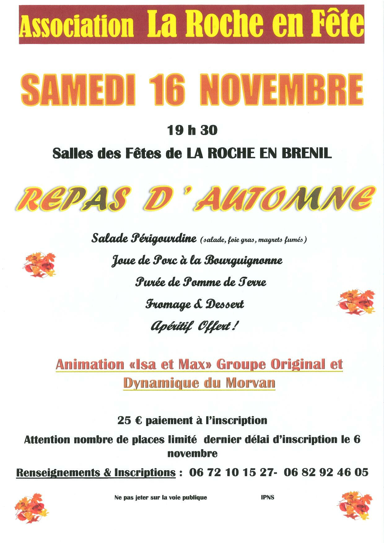 repas automne la roche en fête