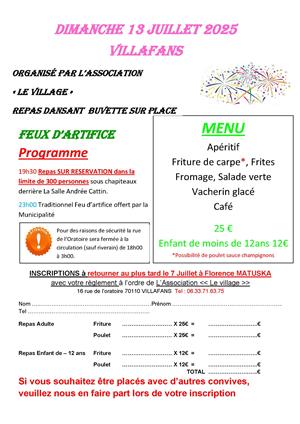 Repas et feu d'artifice 