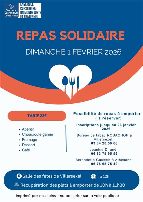 Repas du secours catholique
