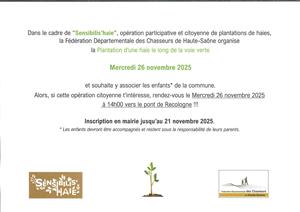 Opération "Sensibilis'haie" à Ronchamp