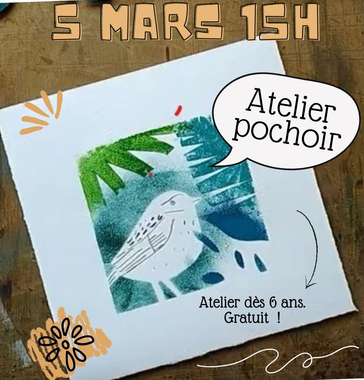 Atelier "Cre ton tableau en pochoir"