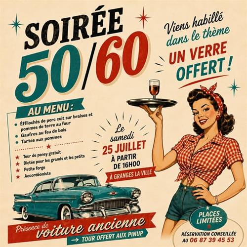 Soir&eacute;e ann&eacute;e 50/60