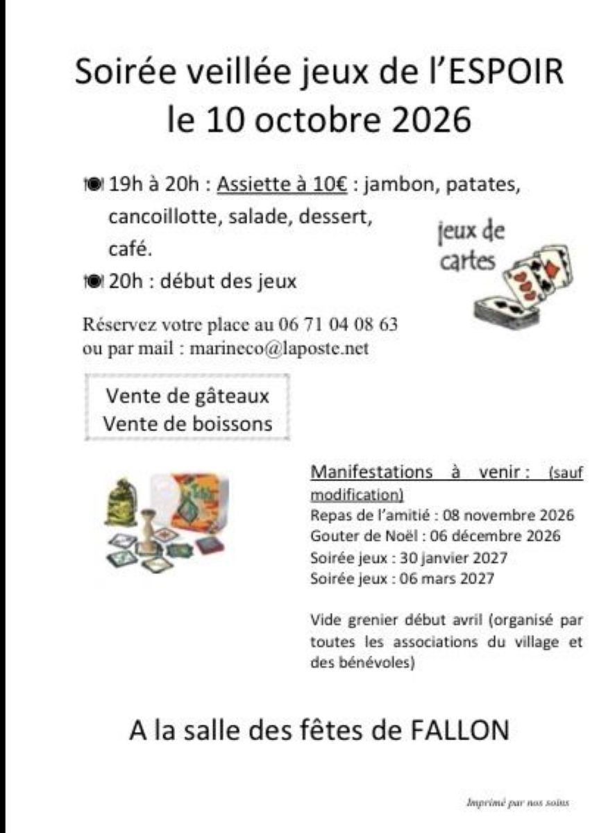 Soirée veillée jeux