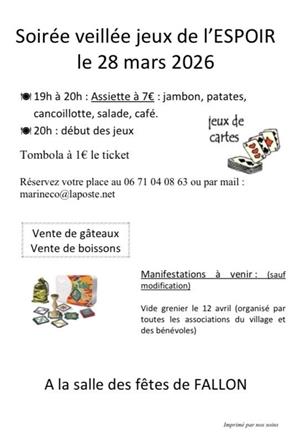 Soirée veillée jeux