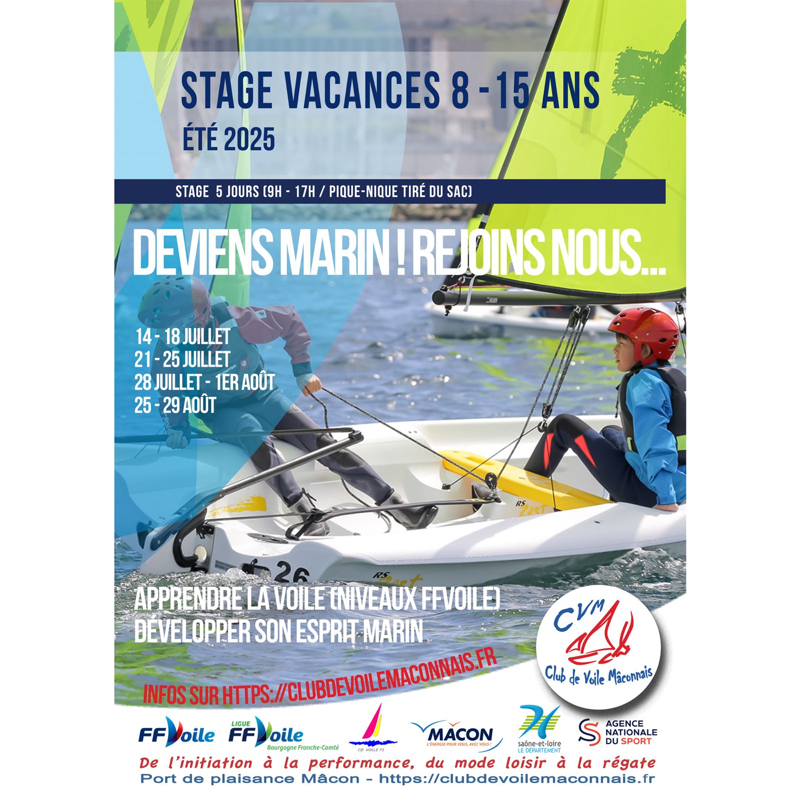 Stage de voile 8-15 ans