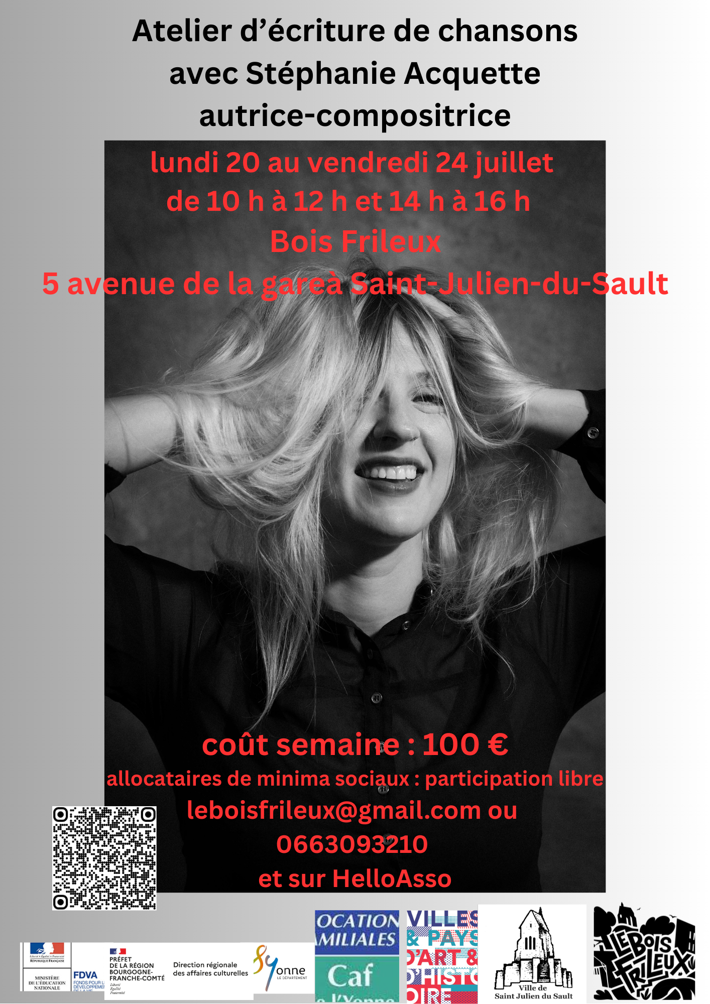 Atelier d'écriture de chansons — visuel événement