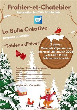 Atelier "Tableau d'hiver" avec La Bulle Créative