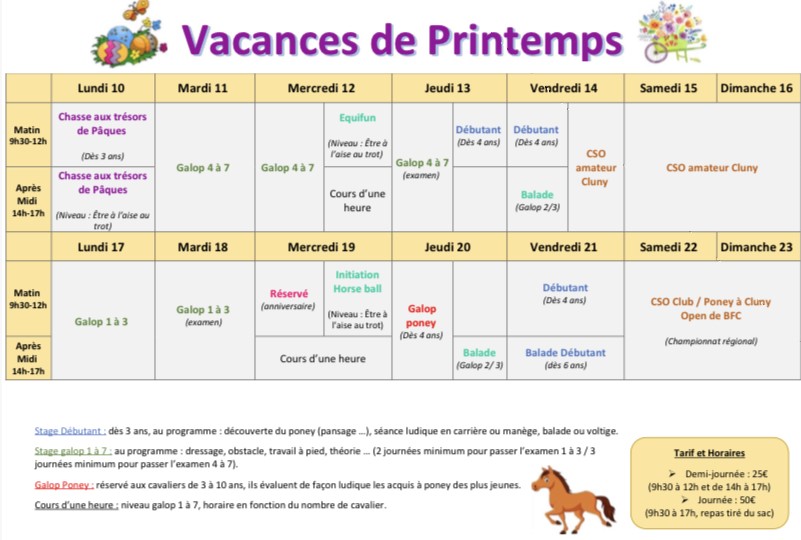 vacances printemps 2023