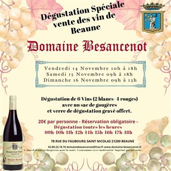 Domaine Besancenot - Vente des Vins 2025 : Dégustation Spéciale Vente de vins de Beaune