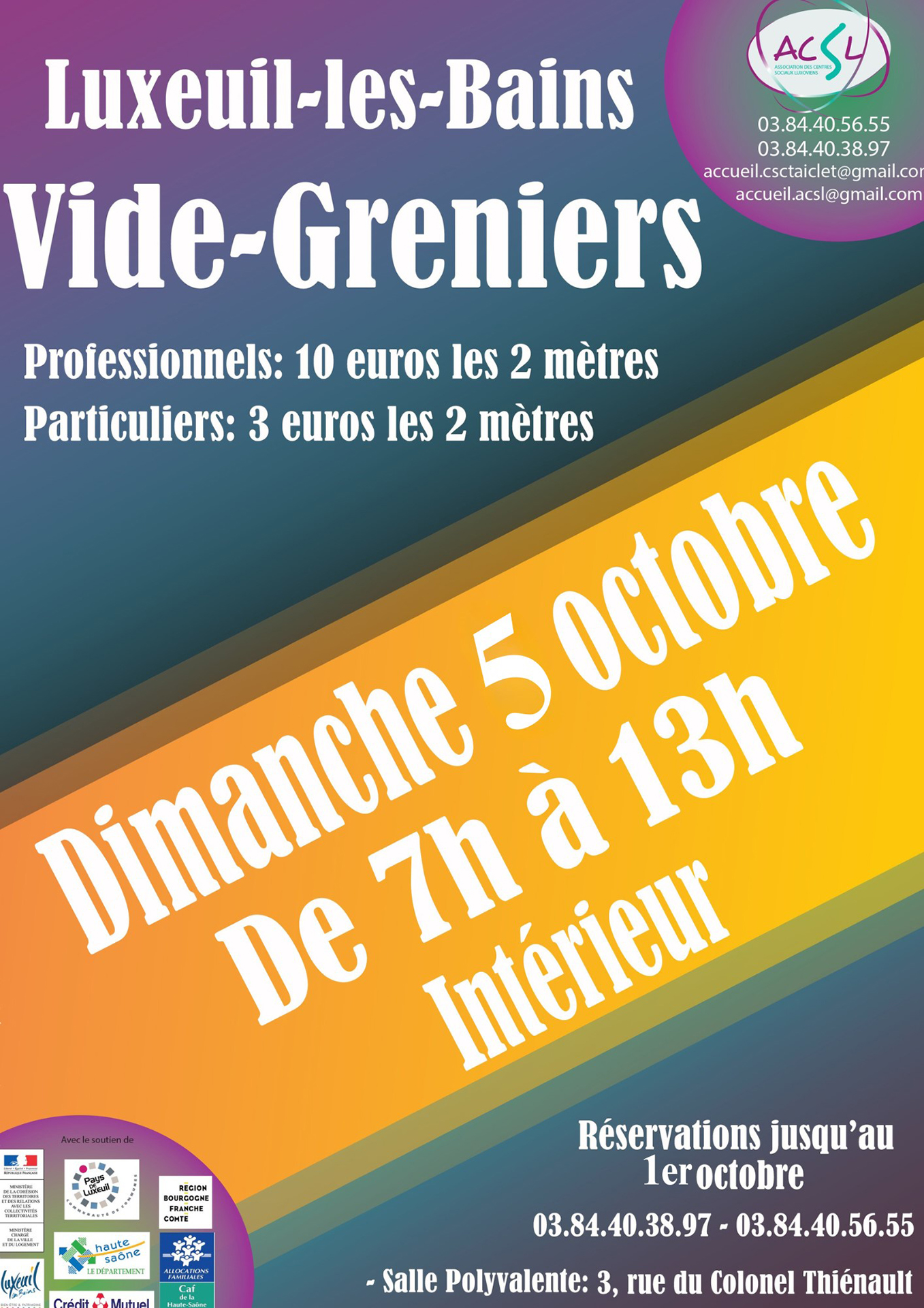 vide grenier acsl 5 octobre