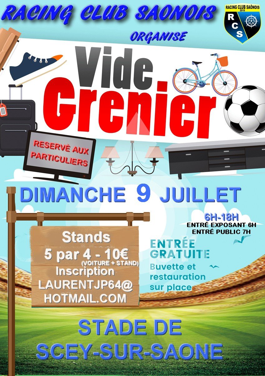 vide grenier du RCS le dimanche 9 juillet 2023