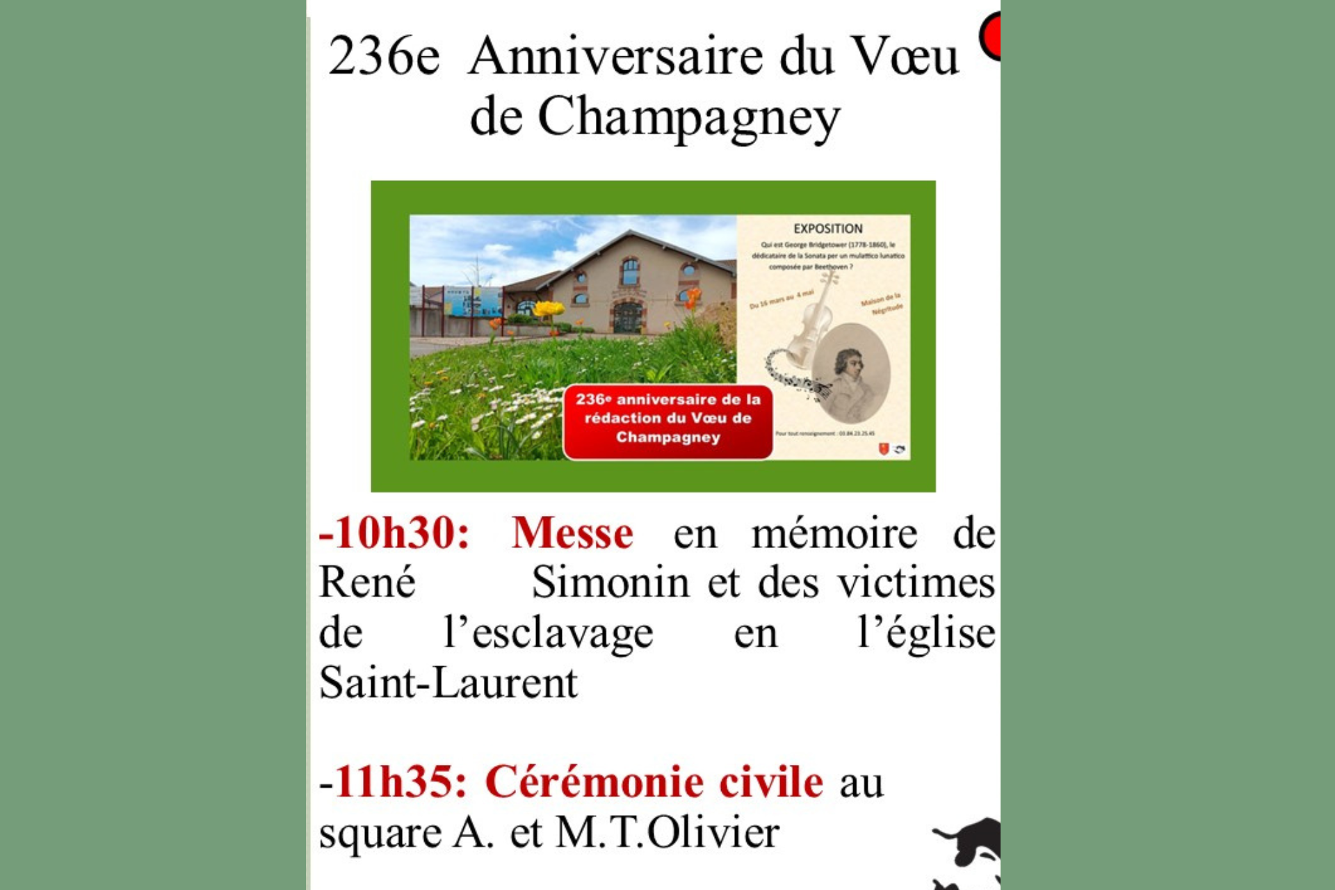 236me anniversaire du Voeu de Champagney